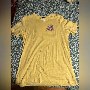 santa cruz skateboards yellow t-shirt